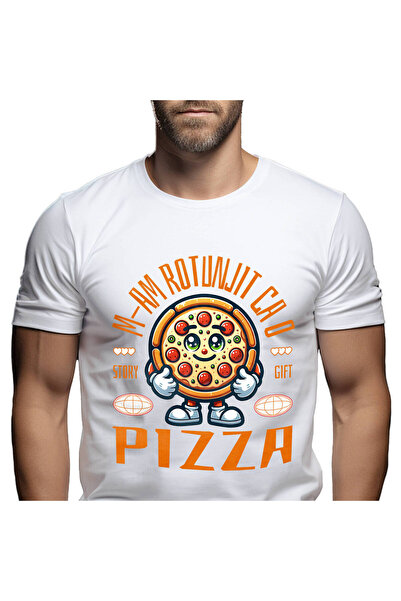 StoryGift Romania Tricou Barbati cu Felie DE Pizza Peperoni Oameni Fast Food ...