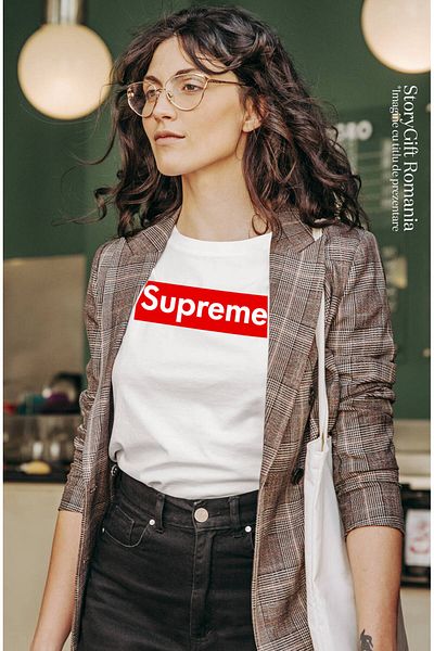 StoryGift Romania Tricou Femei cu Mesaj In Limba Engleza Lux Fashion Trend Rosu cu imprimeu pe Fat,White_L