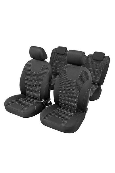 RO GROUP Huse Scaune Auto Individuale 5 locuri RoGroup din material textil rezistent, negru