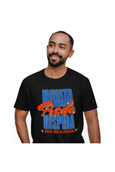 StoryGift Romania Tricou Barbati cu Design Colorat Stele Stralucitoare invata...