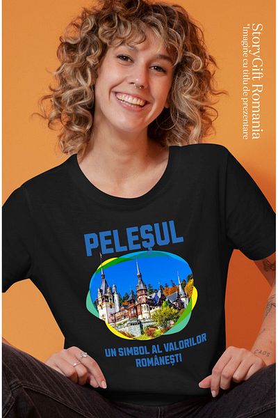 StoryGift Romania Tricou Femei cu Iubitorii De Calatorii Internationale Atractie Turistica Castel,,Black_M
