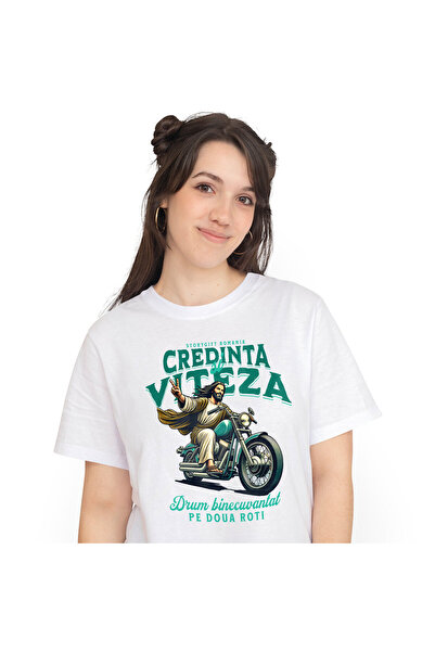 StoryGift Romania Tricou Femei cu Barbat Stil Dumnezeu Cu Par Lunga Si Haina ...