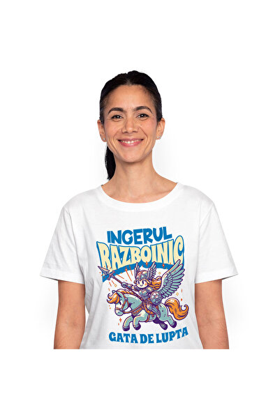 StoryGift Romania Tricou Femei cu Femeie Razboinica cu armura de fier Si Arma...