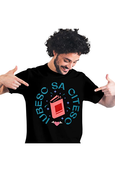 StoryGift Romania Tricou Barbati cu Carte Colorata Magica Zburatoate Iubesc S...