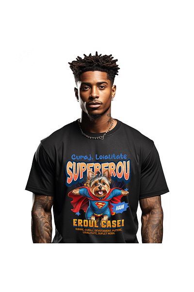 StoryGift Romania Men's T-Shirt with Tiger in Martial Arts Outfit Karate Superheroes Characters Motiva, Black_XL