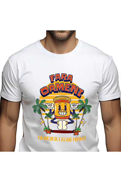 StoryGift Romania Tricou Barbati cu Pahar Vesel In pozitie De Yoga Pe Plaja T...