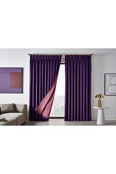 MebelPort Curtain Dauble Blackout Blackout Curtain Single Wing 1X2 American Pleated Background Curtain