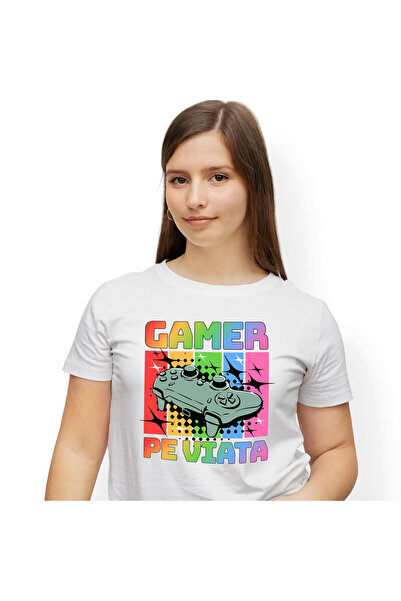 StoryGift Romania Tricou Femei cu Maneta Jocuri Video Multicolor Gamer, Lume ...