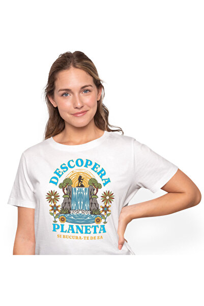 StoryGift Romania Tricou Femei cu Cascada Natura Aventura calator Pe Stanca P...