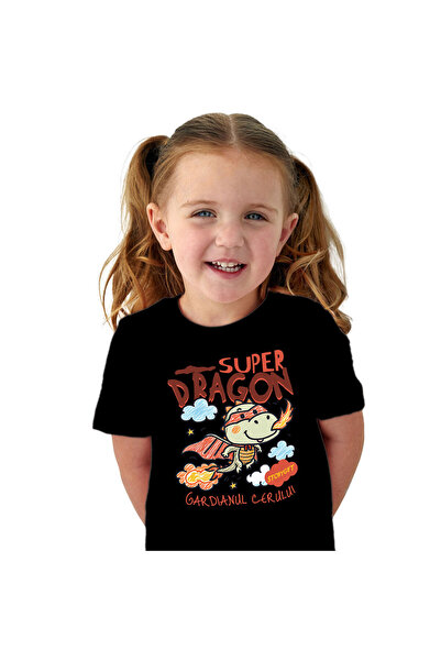 StoryGift Romania Tricou Copii cu Dragon Desenat Copii Cu Pelerina Si masca D...