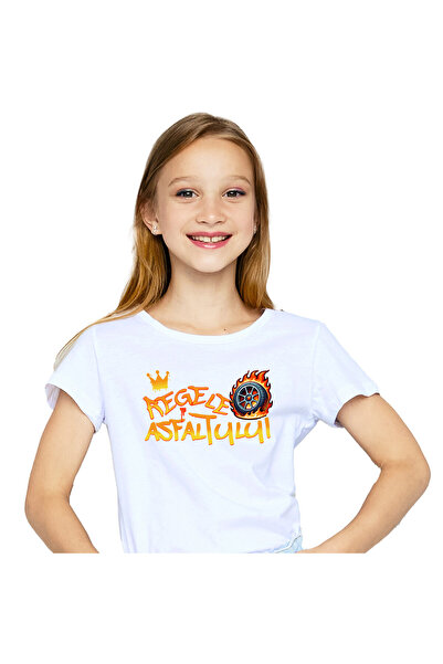 StoryGift Romania Tricou Copii cu Coroana Regala Cu Cauciuc Masina In flacari...