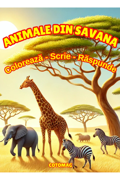 Co Βιβλίο ζωγραφικής με ζώα της Σαβάνας: Χρωματίστε-Γράψτε-Απαντήστε / Δραστη...
