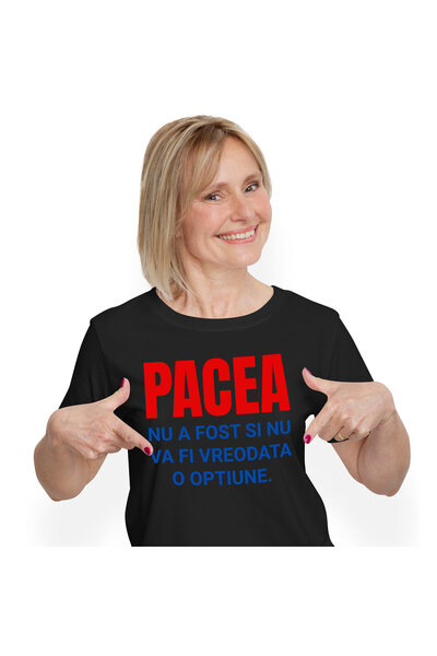 StoryGift Romania Tricou Femei cu Design Colorat Albastru Rosu Pace Liniste C...