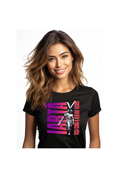 StoryGift Romania Tricou Femei cu Iisus Cu Crucea In Spate Sarbatori Pascale ...