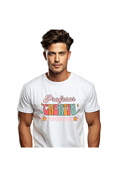 StoryGift Romania Tricou Barbati cu Rechizite Scoala Meserie Profesor Creativ...