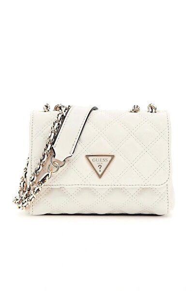 Guess GIULLY MINI 2 COMP CNVRTBL FLP حقيبة نسائية بيضاء صغيرة HWQG8748740-OFF