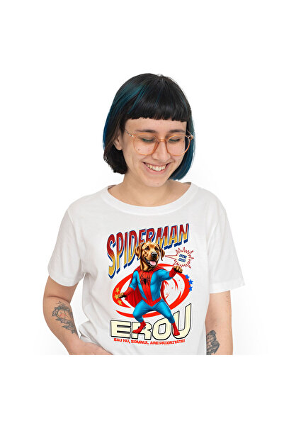 StoryGift Romania Tricou Femei cu Labrador Retriever Caine In Costum de Spide...