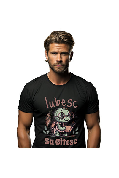 StoryGift Romania Tricou Barbati cu Broasca testoasa Cu carte Inteligenta Si ...