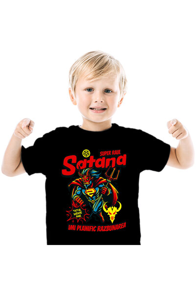 StoryGift Romania Tricou Copii cu Silueta Umana Ridicare Gantere Supereroi Pe...