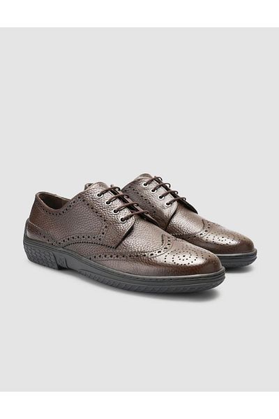 Cabani 100% Genuine Leather Brown Men's Casual Shoes