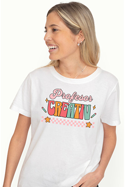 StoryGift Romania Tricou Femei Profesor creativ educatie scoala copii cu impr...