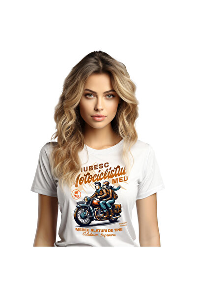 StoryGift Romania Tricou Femei cu Cuplu Romantic Calatorie Motor Printre Munt...