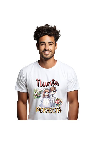 StoryGift Romania Tricou Barbati cu Portret Animat Ziua Nuntii Cuplu Mire Si ...