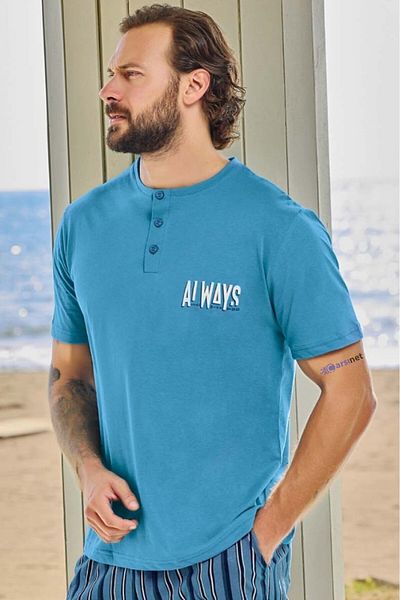 Aydoğan Male Short Sleeve Back Camisole Tezkan Cotton