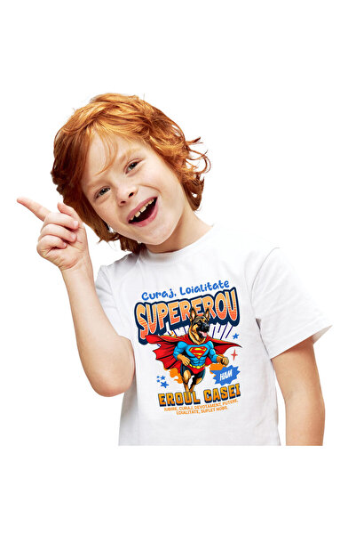 StoryGift Romania Tricou Copii cu Silueta Barbat Bicicleta Ciclism Casca Prof...