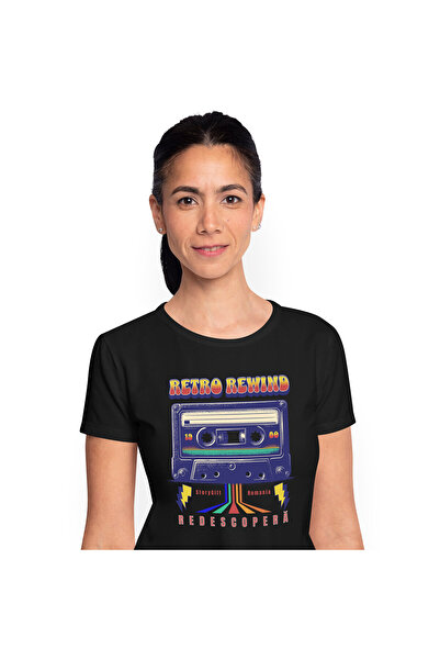 StoryGift Romania Tricou Femei cu Caseta Audio Colorata 1980 Disco Vintige cu...