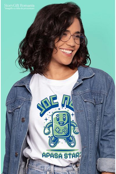 StoryGift Romania Women's T-Shirt with Gaming Controller Vintage Classic Nostalgia, Digital World, Evolution, White_XL