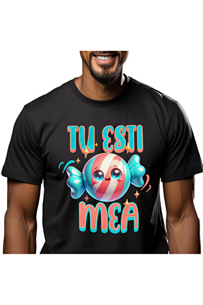 StoryGift Romania Tricou Barbati cu Bomboana Rotuuda Colorata vesela, Dulciur...