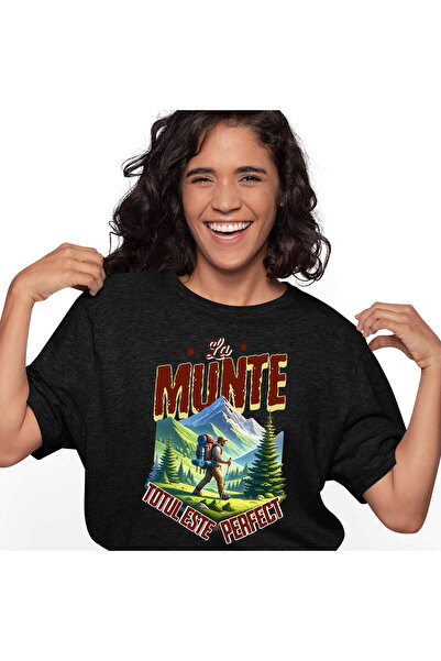 StoryGift Romania Tricou Femei cu Barbat Intre Munti Cu Rucsac Imens, Pajiste...