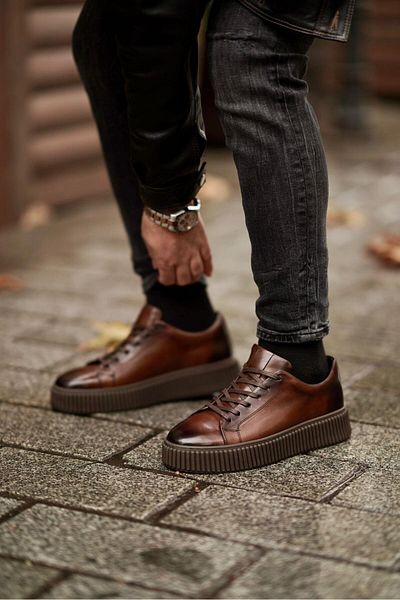 Ahmed Hamdi Bey Alvaro brown spiro men's leather shoes