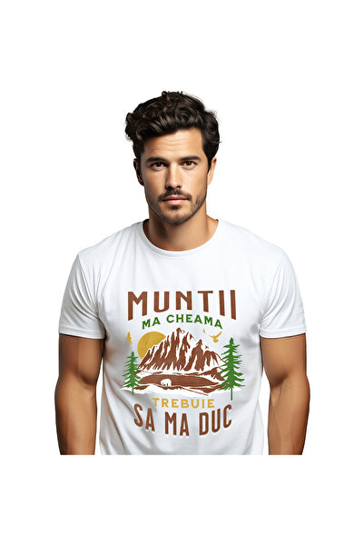 StoryGift Romania Tricou Barbati cu Iubitorii De Munte Si Aventura, Padure, A...