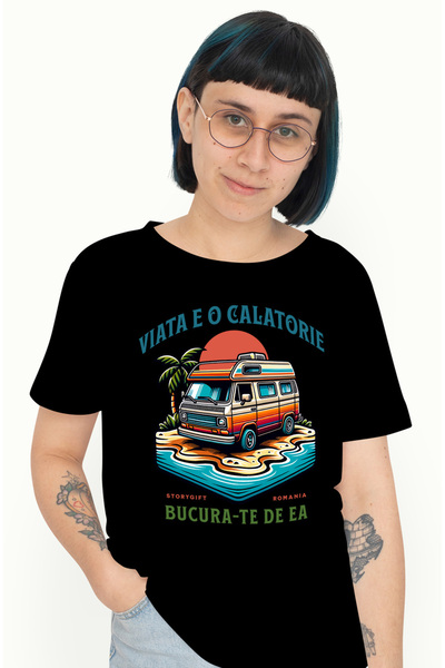 StoryGift Romania Tricou Femei viata e o calatorie bucura-te de ea natura cu ...