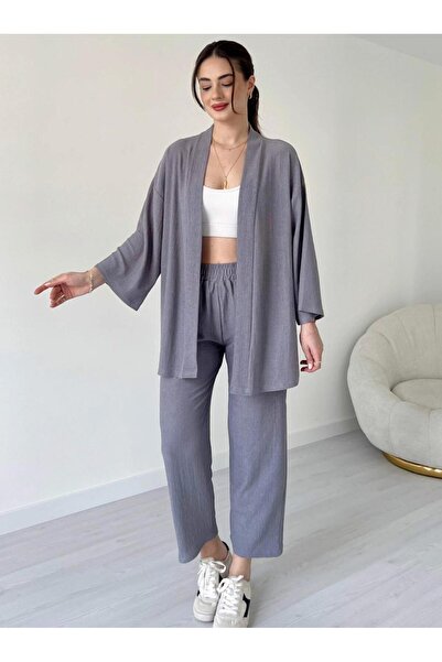 MOONBULL Set kimono gri pentru femei