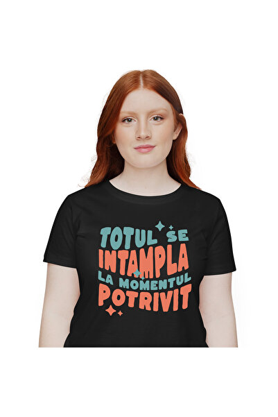 StoryGift Romania Tricou Femei cu Mesaj Inspirational Cu Stele Totul se intam...