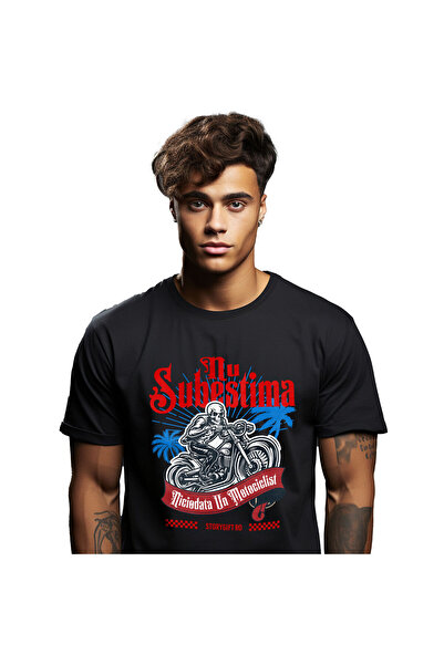 StoryGift Romania Tricou Barbati cu Schelete Infricosator Pe Motor Insula Tro...