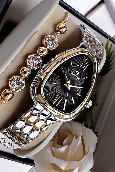 Homies Special Boxed Snake Model Women's Wristwatch Two Colors Steel Band Bracelet Hmb3011C4
