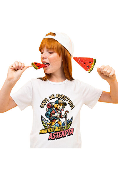 StoryGift Romania Tricou Copii cu Caine Animal Blanos Aventura Pe Munte Cu Ru...