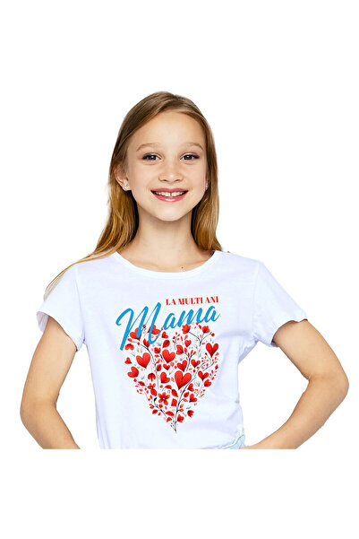 StoryGift Romania Tricou Copii cu Forma De Inima Din Flori mama Sora Matusa, ...