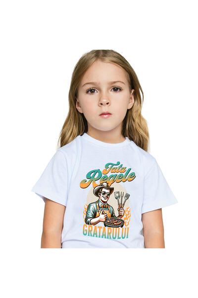 StoryGift Romania Tricou Copii cu Tata Cu Palarie De Soare Si ochelari, Sort ...