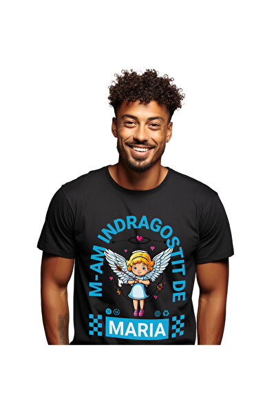 StoryGift Romania Tricou Barbati cu Fata Blonda Copil Cu Aripi Inger Valentin...