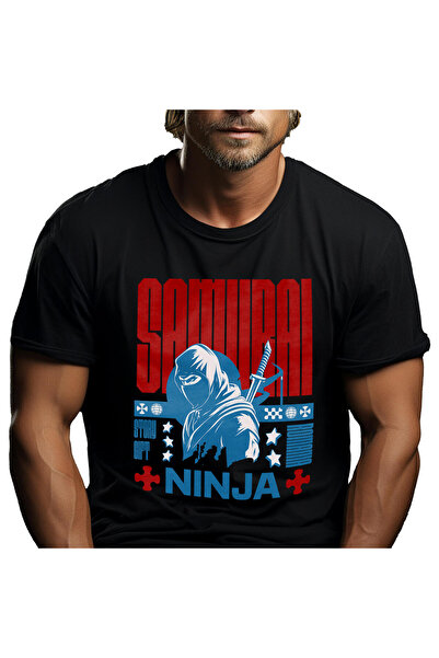 StoryGift Romania Tricou Barbati cu Ninja Cu Cagula Samurai Sabie Filme Cu Sp...