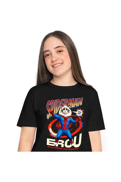 StoryGift Romania Tricou Femei cu Ragdoll Pisica In Costum de SpiderMan cu Pe...