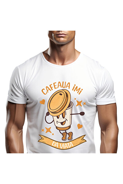 StoryGift Romania Tricou Barbati cu Pahar De Cafea Pozitie De Dans Modern, Di...