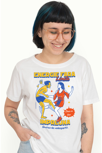 StoryGift Romania Tricou Femei Prietenie energie femeie cu barbat dansand (1)...