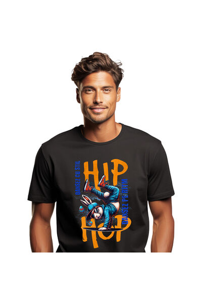 StoryGift Romania Tricou Barbati cu Iepure Pozitie Dans Breakdance, Stil Stra...