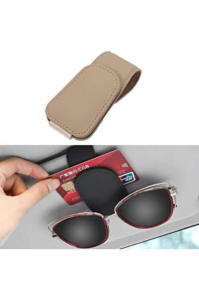 Microcase Universal Suni Deri Oto Güneş Gözlük Tutucu Askılık Mıknatıslı - AL...